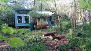 Bonfire place with Drakkar Cabin